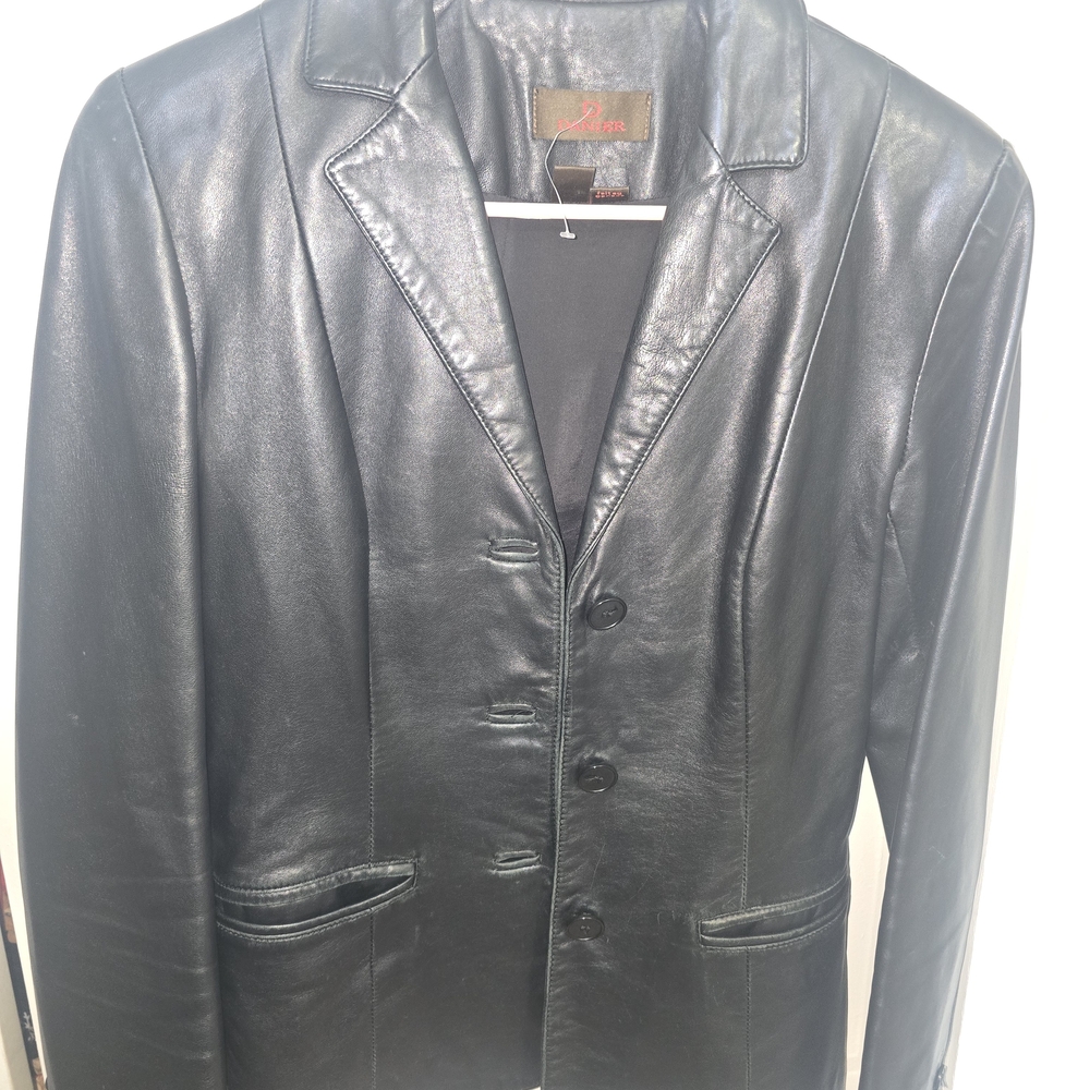 Danier Black Leather Blazer Jacket - Women